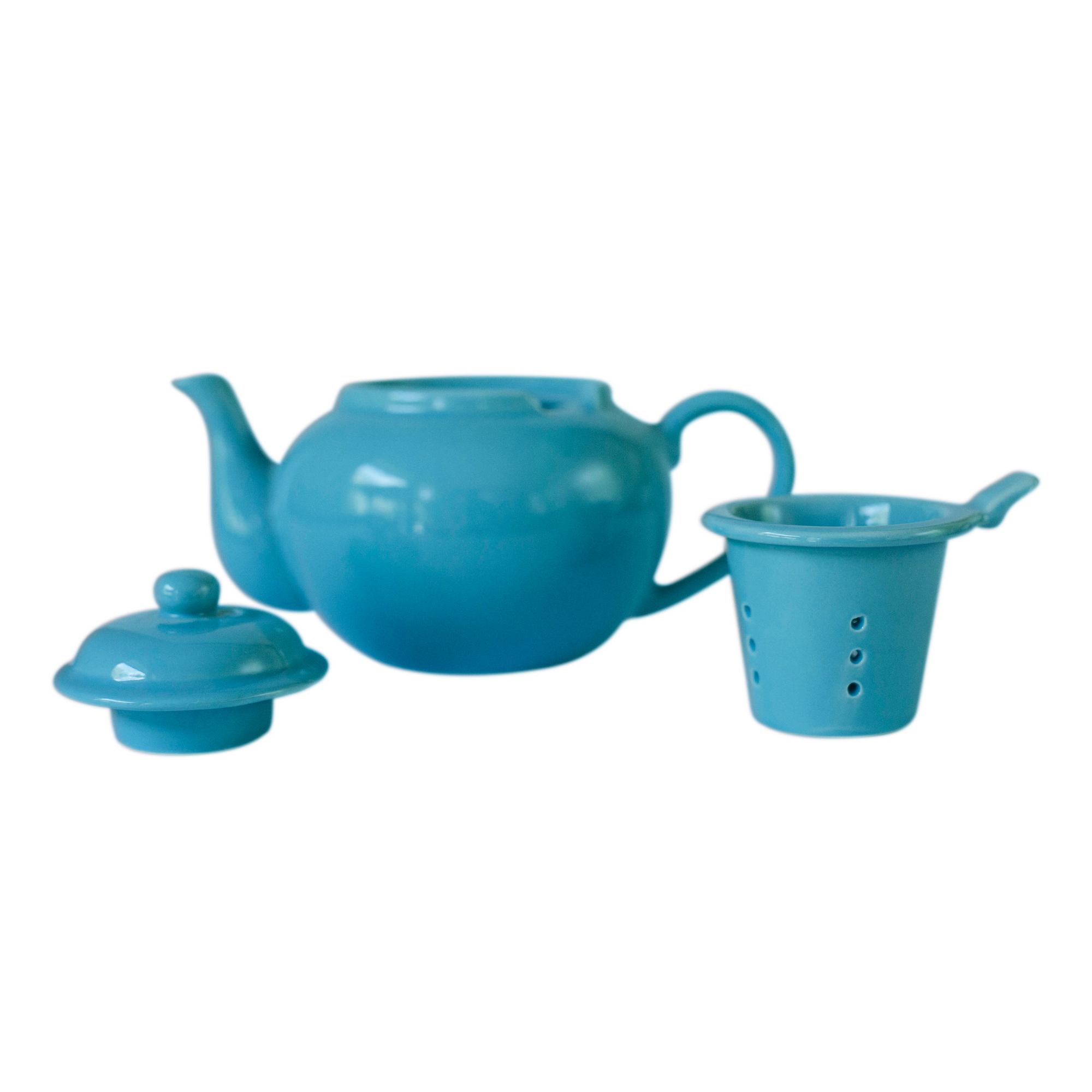 Loose leaf teapot - blue ceramic teapot with  infuser