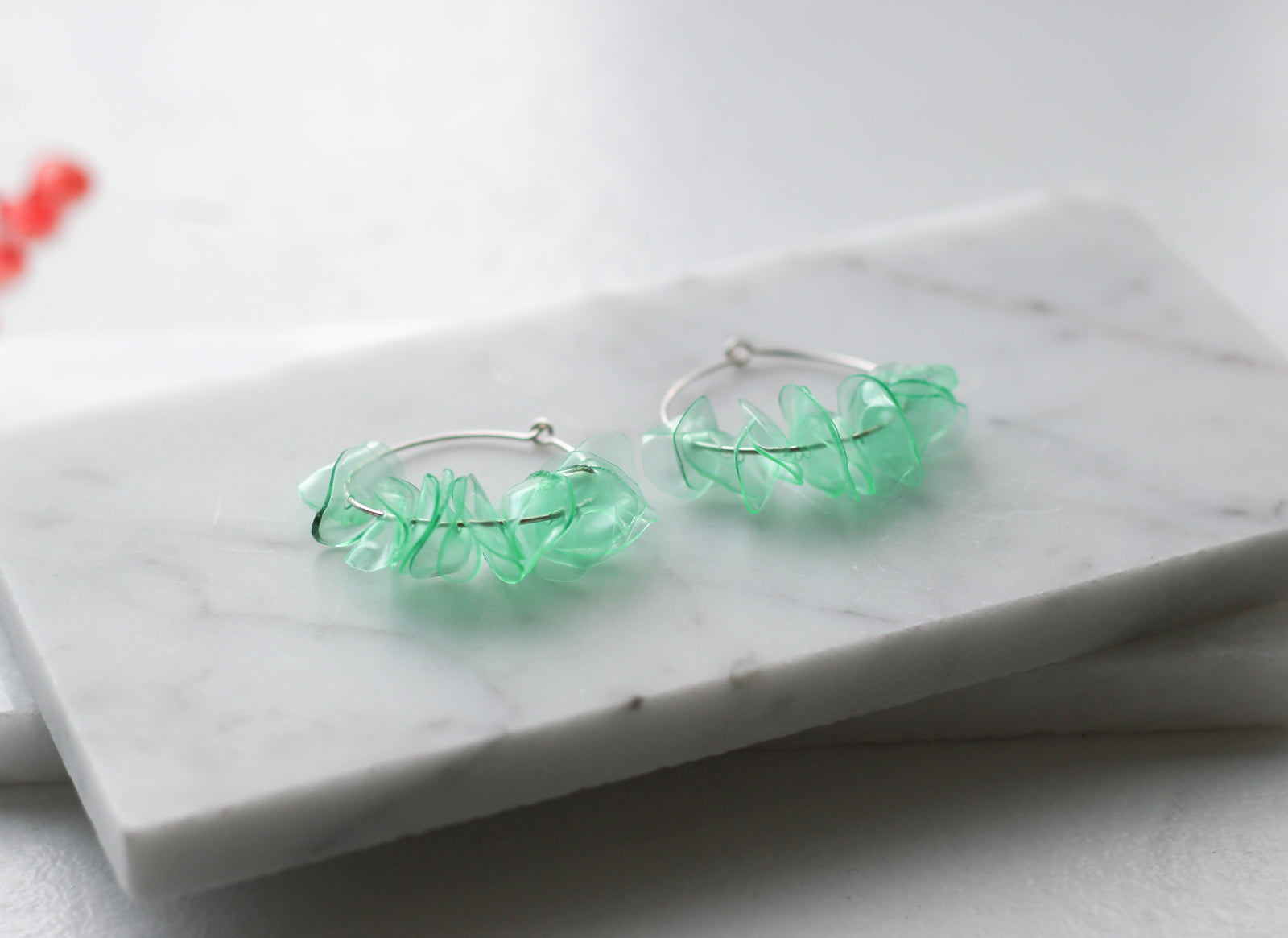 Alice Aquamarine Hoops – Sustainable Earrings
