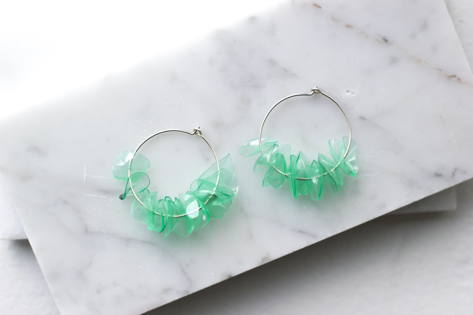 Alice Aquamarine Hoops – Sustainable Earrings
